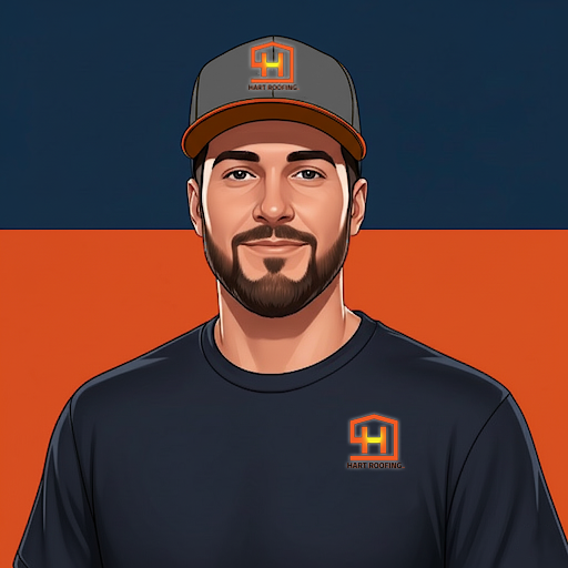 Hart Roofing LLC Team member working on a roof