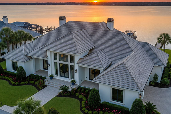 High End Waterfront Roof Gulf Breeze in Gulf Breeze, Florida by Hart Roofing LLC.